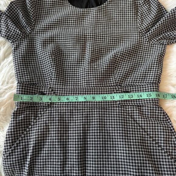 Veronica Beard Teddi‎ Sheath Dress Black & White Check Short Sleeve Size 10 NWOT - Picture 11 of 15